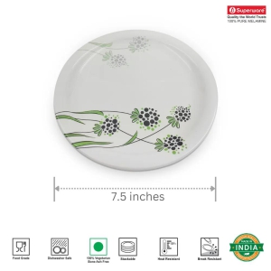 SUPERWARE, Small Plate Set - GREEN BERRY (7.5 Inches) | 6 Nos.-7.5 inches | Small Plate