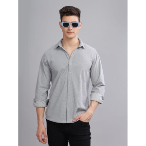 Paul Street Polyester Slim Fit Self Design Full Sleeves Mens Casual Shirt - Grey ( Pack of 1 ) - None