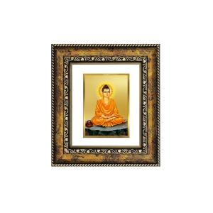 DIVINITI Buddha Gold Plated Wall Photo Frame, Table Decor| DG Frame 113 Size 1 and 24K Gold Plated Foil (17.5 CM X 16.5 CM)