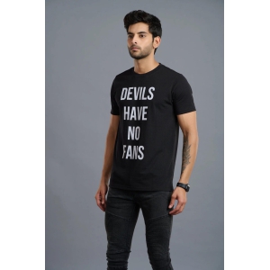 Devil's Have No Fans Printed Black T-Shirt for Men L