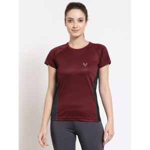 Uzarus Maroon Polyester Tees - Single - None