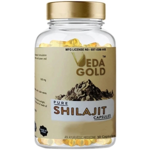 VEDA GOLD SHILAJIT CAPSULES FOR MEN & WOMEN / PURE HIMALAYAN SHILAJIT IN 30 CAPSULE FORM 100% PURE