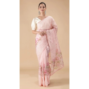 Organza Saree-Powder Blue