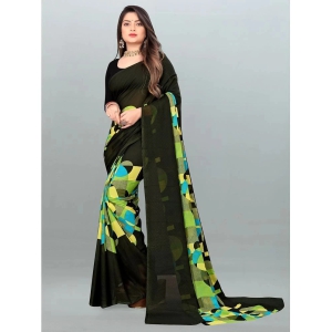 ANAND SAREES - Green Georgette Saree Without Blouse Piece ( Pack of 1 ) - Green