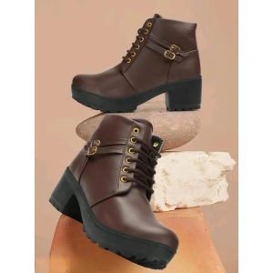 Synthetic Leather Casual Boots Shoes For Women And Girls