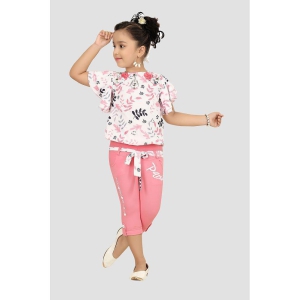 Arshia Fashions - Pink Cotton Blend Girls Top With Capris ( Pack of 1 ) - None