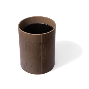 Recycled Leather Waste Bin-Taupe