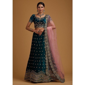 estela-blue-velvet-chaniya-choli-semi-stitched-lehenga-free-size