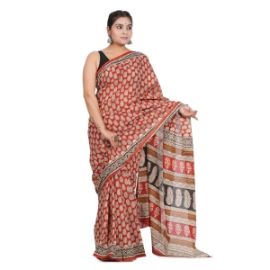 Bagru Handblock Printed Cotton Saree With Blouse - (1TTXSARRJ17106-17)