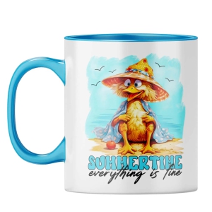 Summer Time is Fine Coffee Mug-Light Blue