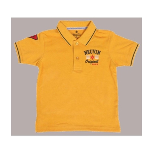 NEUVIN - Mustard Cotton Blend Boy's Polo T-Shirt ( Pack of 1 ) - None