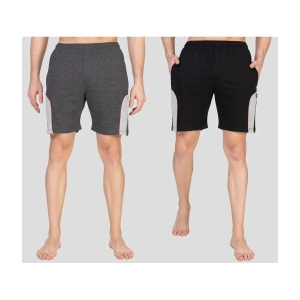 Zeffit - Multicolor Cotton Blend Mens Shorts ( Pack of 2 ) - None