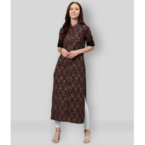 KIPEK - Black Cotton Womens Straight Kurti ( Pack of 1 ) - XXL