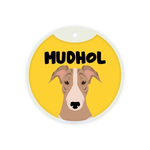 Customized Dog Id Tags -  Mudhol hound-Standard / Black