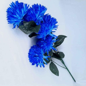 Artificial Flowers Bunches for Vase Pot | Faux Flower Stem & Plants - for Home Decor Living Room Side Table Centerpiece Decoration-Blue