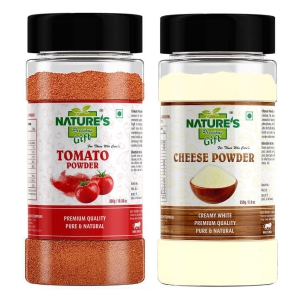 Natures Gift Tomato Powder 300g & Cheese Powder(Milky) - 250g - Spice Jar 550 gm Pack of 2