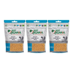 JUST ORGANIK, Kodo Millet ? 1.5 Kgs (3 * 500 grams) | 100% Organic | USDA Certified | Kodri | Kodra | Varagu | Hark | Arikelu | Kodo Millet | Millet Rice