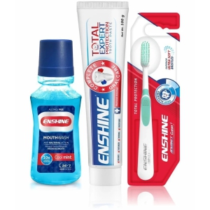 Enshine Total Expert Protection Toothpaste 100g + Mouthwash 150ml + Toothbrush 1pc- Combo Pack