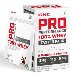 GNC Pro Performance 100% Whey Protein Taster Pack Pack of 8