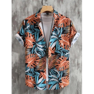 Half sleeves printed shirt for men, Beach wear, summer special lycra shirt-L