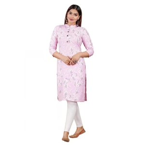 Monika Fashion Pink Color 3/4 Sleeves Rayon Fabric Designer Kurta for Women & Girls