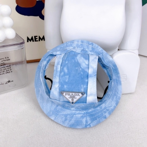 Tie & Dye Dog Bucket Hat-Blue / L