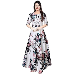 Monika Fashion Women Printed Gown Kurta Rayon Printed Maxi Long Gown Multicolor Dress