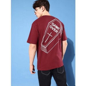 Difference of Opinion - Maroon Cotton Regular Fit Mens T-Shirt ( Pack of 1 ) - None