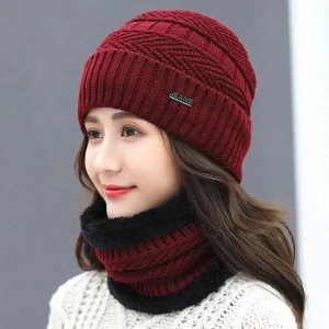 WINTER SPECIAL SOFT WOOLEN SCARF & CAP (FOR MEN AND WOMEN)-Free Size