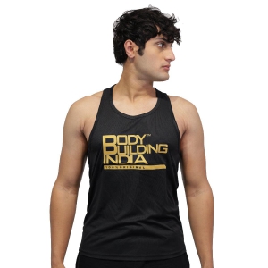 Body Building India Gym Stringer-Black / L