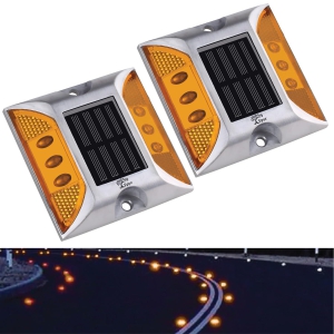 Solar Road Stud Yellow Light-Pack Of 2