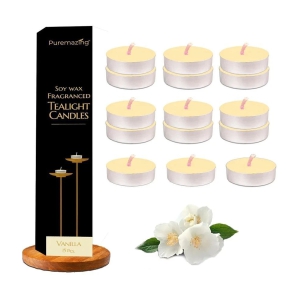 Imvelo White Vanilla Wax Tea Light Candle 4 cm ( Pack of 15 )