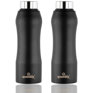 Speedex Hydrate Black 1000 mL Steel Fridge Bottle set of 2 - Black