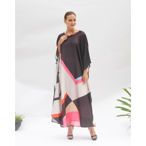 Long Length Satin Silk Printed Kaftan