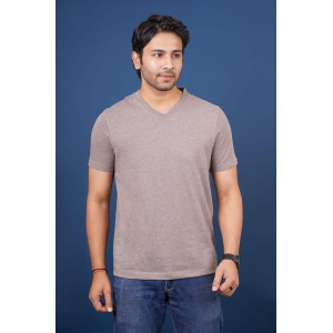 Men's Irown Brown Melange V-Neck T-Shirt