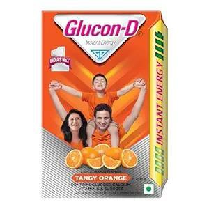 Glucon-D Tangy Orange Glucose Powder(450g, Refill)| For Tasty & Healthy Orange Flavoured Glucose Drink| Provides Instant Energy| Vitamin C Supports Immunity| Contains Calcium for Bone Health|