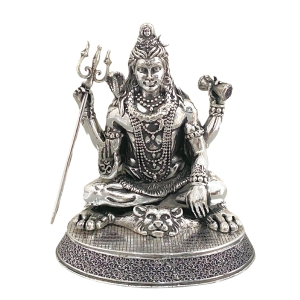 Pure silver Shiva Idol / shivji murti/ mahadev idol with Certificate of purity. BIS hallmarked and certified Shiva/shivji idol-7.5