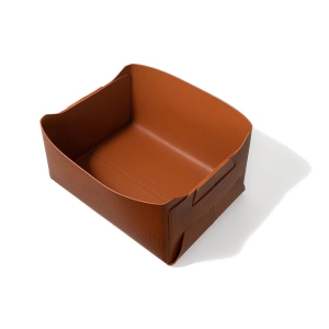 Recycled Leather Utility Basket-Tan