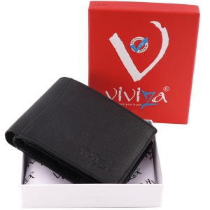 VIVIZA V-128 LARGE LEATHER WALLET FOR MEN BLACK