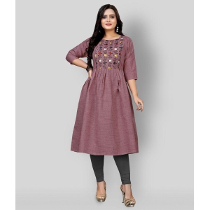 Rangrasiya - Pink Cotton Blend Women's Flared Kurti ( Pack of 1 ) - None