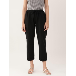 Black Cotton Ankle Length Palazzo - Trouser