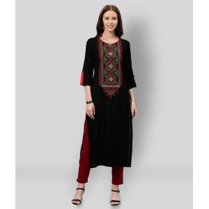 kipek-black-rayon-womens-straight-kurti-l