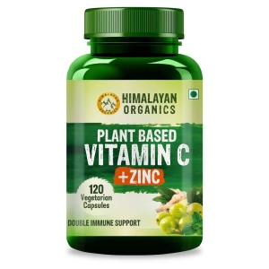 Himalayan Organics Plant Based Vitamin C with Zinc - 120 Veg Capsules