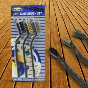 244 -3pcs Mini Wire Brush Set (Steel / Nylon / Brass Brush)