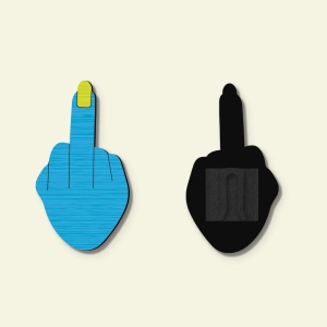 Middle Finger Unbutton-0.9 x 1.6 in