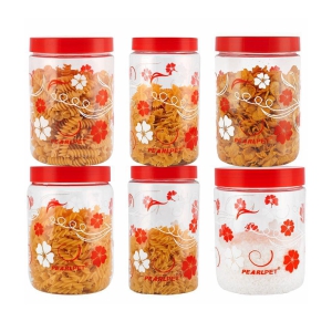 PearlPet - Red Polyproplene Food Container ( Pack of 6 ) - Red