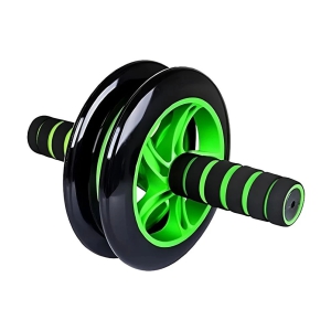 AB Wheel Double Wheel Anti Skid Double Wheel AB Roller for Abdominal Stomach ab excersice equipment abs workout equipment (Green ) Pack of 1