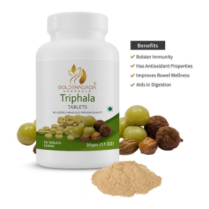 GOLDENACACIA HERRBALS Triphala 500mg 60 Tablets Tablets 1 no.s