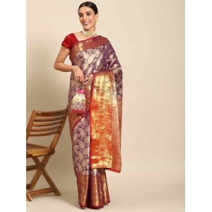 Women's Brocade Soft Silk Zari Woven Saree With Unstiched Blouse Piece