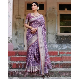 Classic Pure Jacquard Silk Blue Color Saree